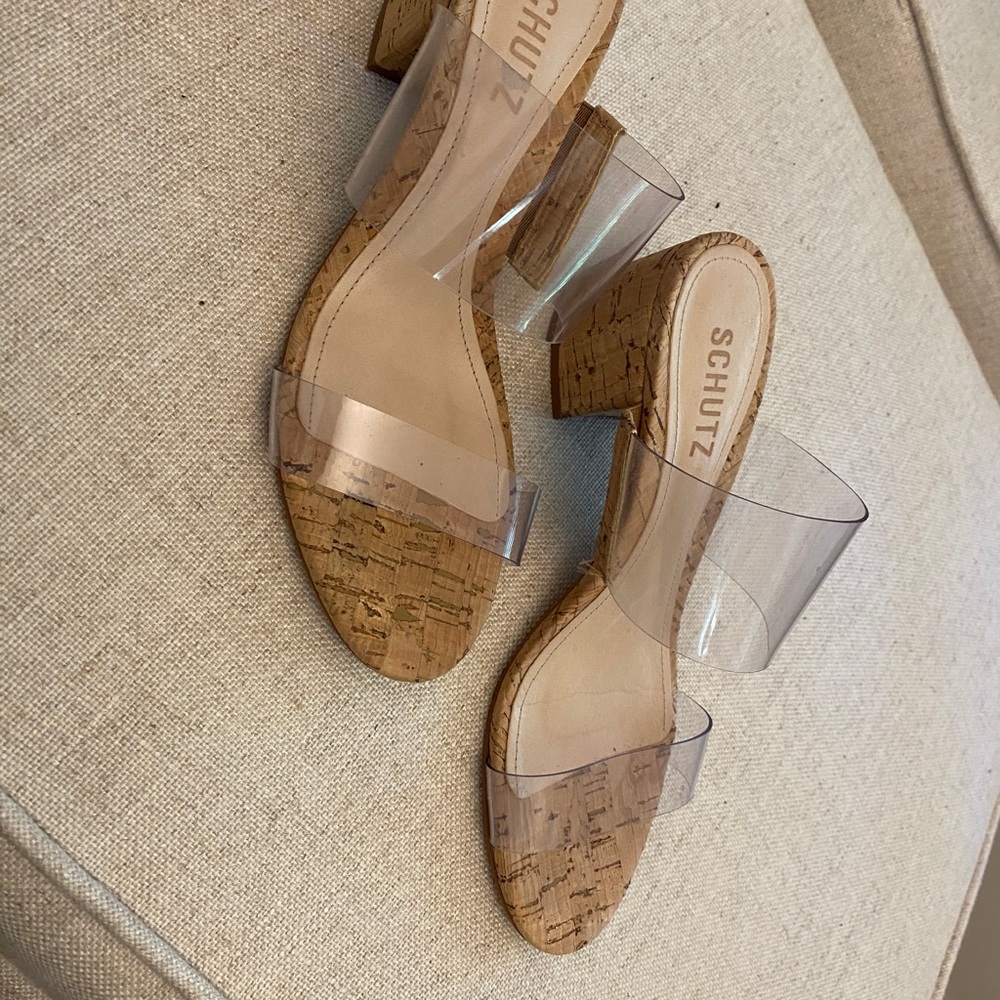 SCHUTZ Victories Sandal in Vinyl & Cork